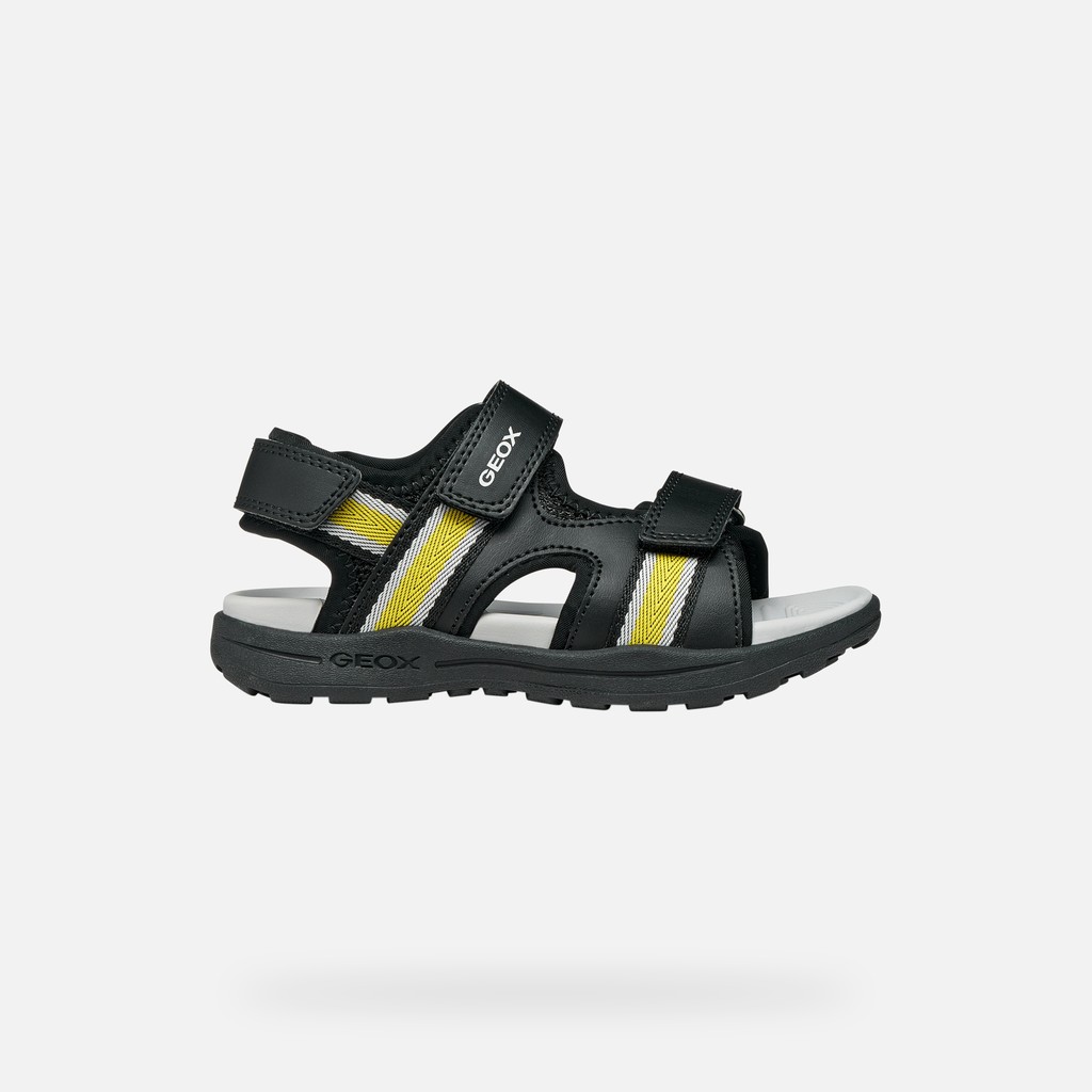Sandals with straps VANIETT BOY Black/Yellow - image number 1 | GEOX
