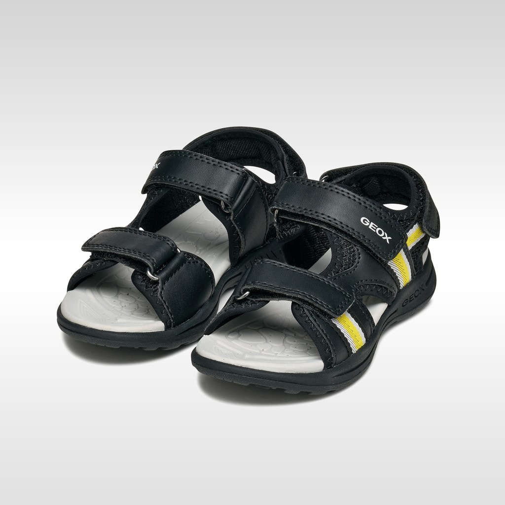 Sandals with straps VANIETT BOY Black/Yellow - image number 1 | GEOX