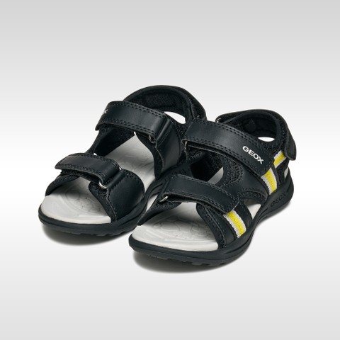 Sandals with straps VANIETT BOY Black/Yellow - image number 1 | GEOX