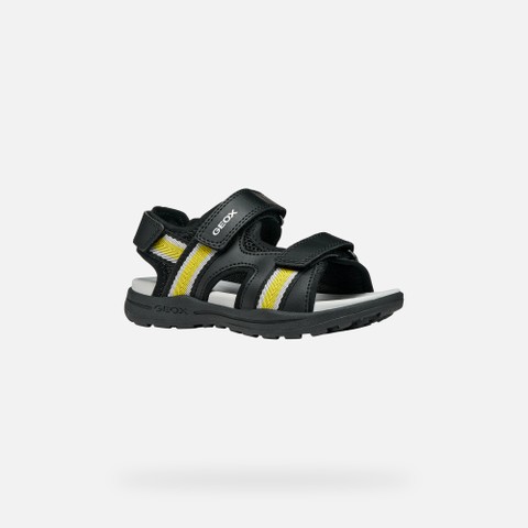 Sandals with straps VANIETT BOY Black/Yellow - image number 2 | GEOX