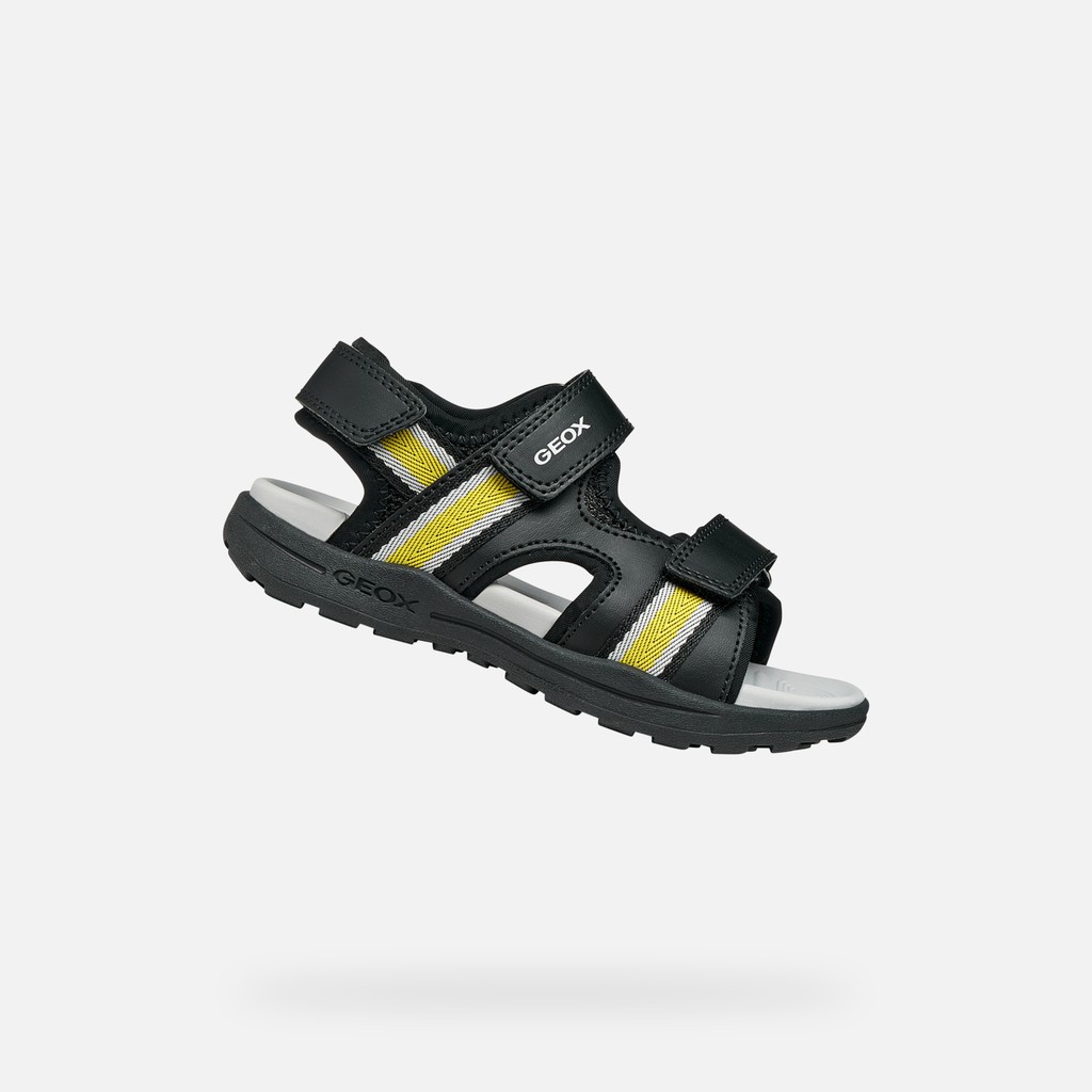Sandals with straps VANIETT BOY Black/Yellow - image number 0 | GEOX
