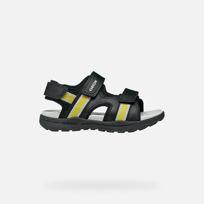 Sandals with straps VANIETT BOY Black/Yellow | GEOX