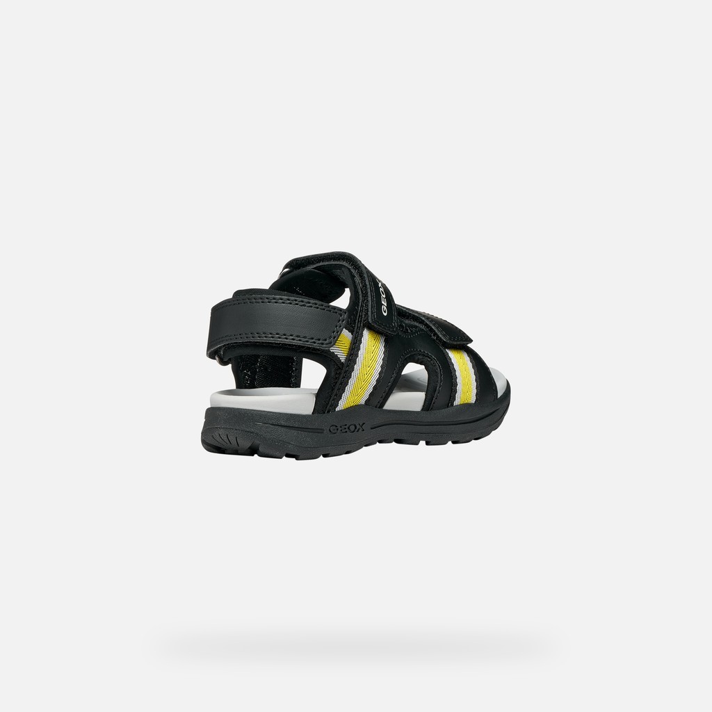 Sandals with straps VANIETT BOY Black/Yellow - image number 4 | GEOX