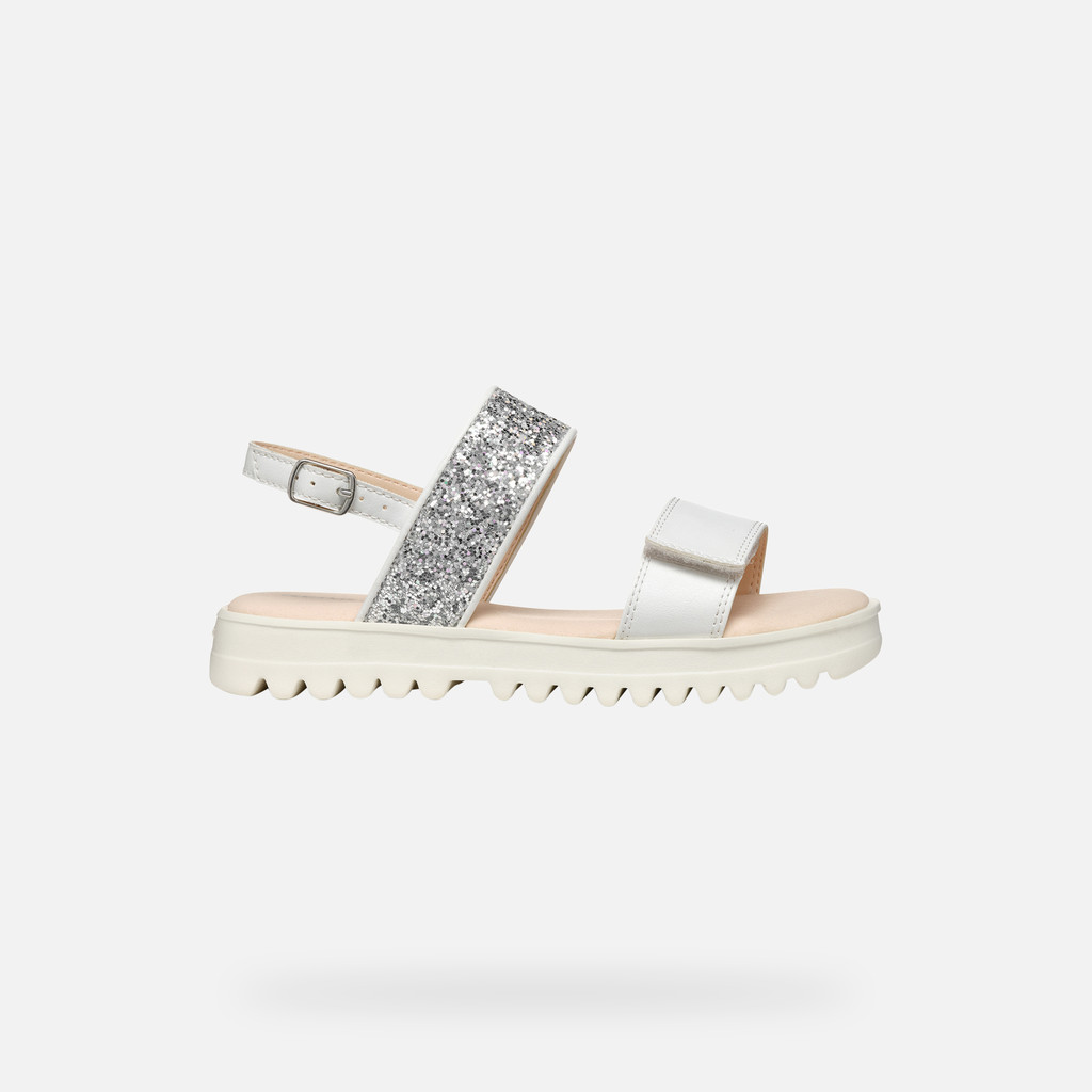 Sandal Coralie Fille Blanc/argent Clair