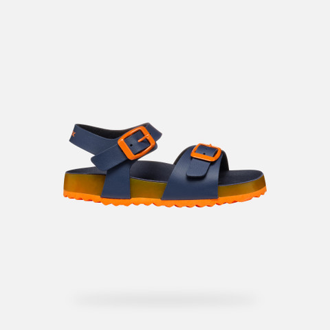 Open sandals GHITA JUNIOR Navy/Orange - image number 1 | GEOX