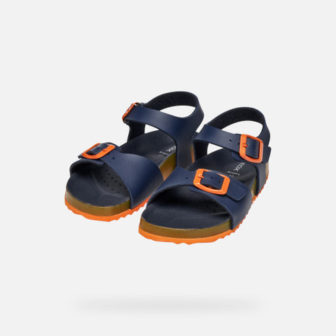 Open sandals GHITA JUNIOR Navy/Orange - image number 7 | GEOX
