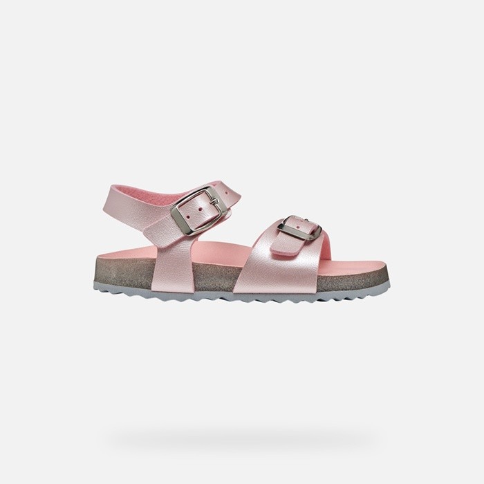 Open sandals ADRIEL JUNIOR Pink/Silver | GEOX