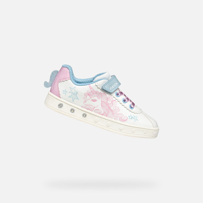 Shoes with lights SKYLIN GIRL White/Pink | GEOX