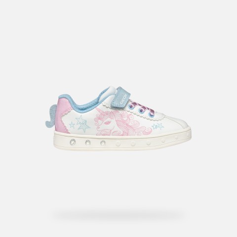 Shoes with lights SKYLIN GIRL White/Pink - image number 2 | GEOX