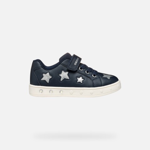 Shoes with lights SKYLIN GIRL Navy/Silver - image number 1 | GEOX