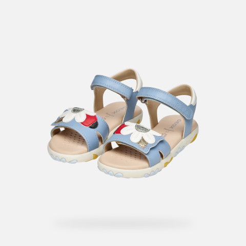open sandals SANDAL HAITI GIRL Light Avio/White - image number 7 | GEOX