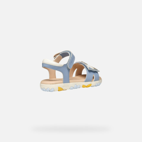 open sandals SANDAL HAITI GIRL Light Avio/White - image number 4 | GEOX
