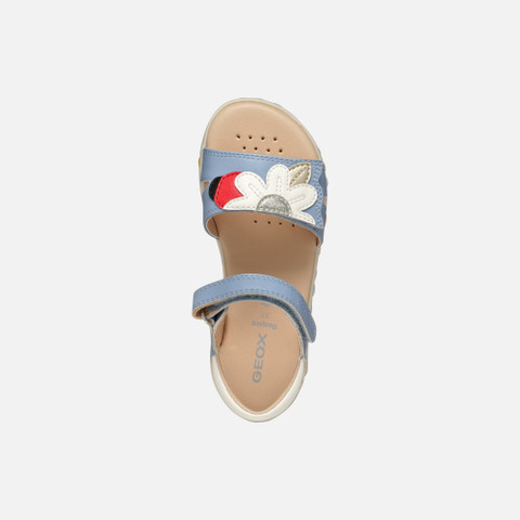 open sandals SANDAL HAITI GIRL Light Avio/White - image number 5 | GEOX