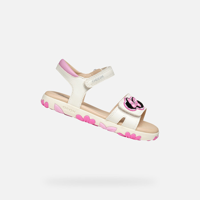 Minnie SANDAL HAITI JUNIOR White/Dark Pink | GEOX