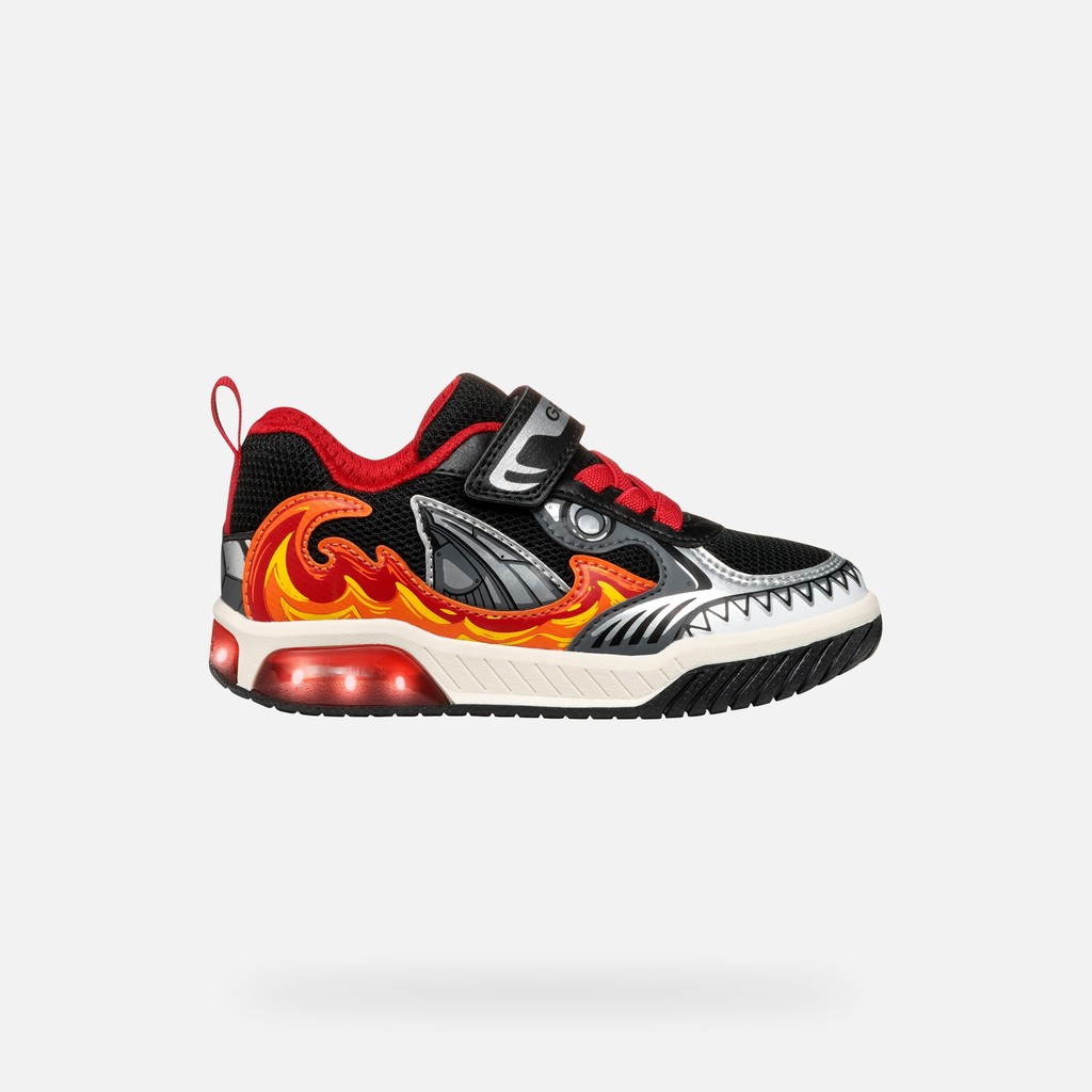 Shoes with lights INEK BOY Black/Red - image number 1 | GEOX