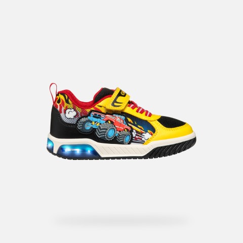 Shoes with lights INEK BOY Yellow/Red - image number 1 | GEOX