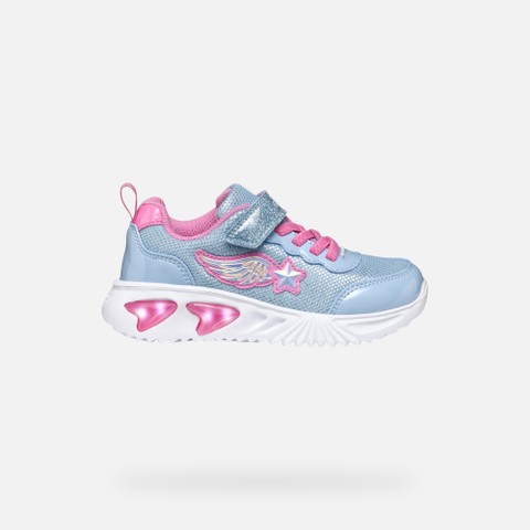 Chaussures avec lumières ASSISTER FILLE Bleu ciel/Rose - image number 1 | GEOX