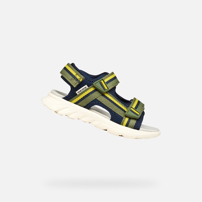 Sandals with straps SANDAL AIRADYUM BOY Military/Navy | GEOX