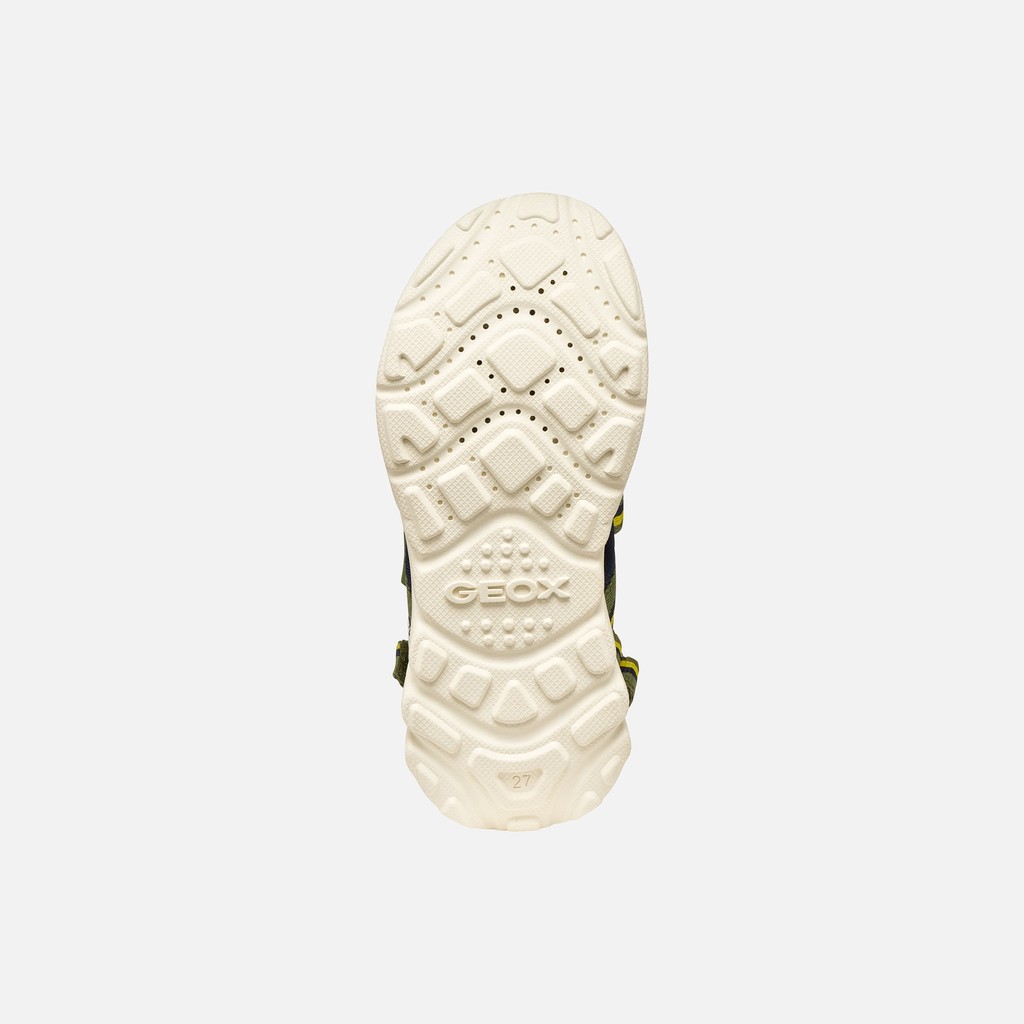 Sandales &agrave; scratch SANDAL AIRADYUM GAR&Ccedil;ON Vert militaire/Bleu marine - image number 6 | GEOX