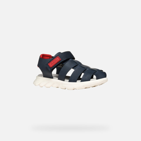 Closed toe sandals SANDAL AIRADYUM BOY Navy/Red - image number 2 | GEOX