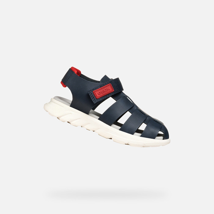 Closed toe sandals SANDAL AIRADYUM BOY Navy/Red | GEOX