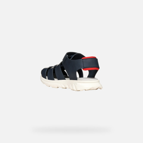 Closed toe sandals SANDAL AIRADYUM BOY Navy/Red - image number 3 | GEOX