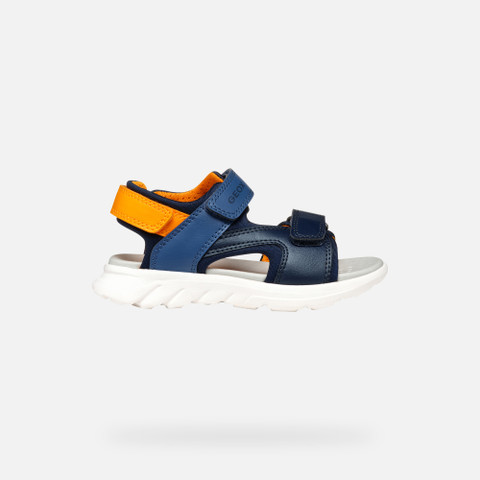 Sandals with straps SANDAL AIRADYUM BOY Navy/Orange - image number 1 | GEOX