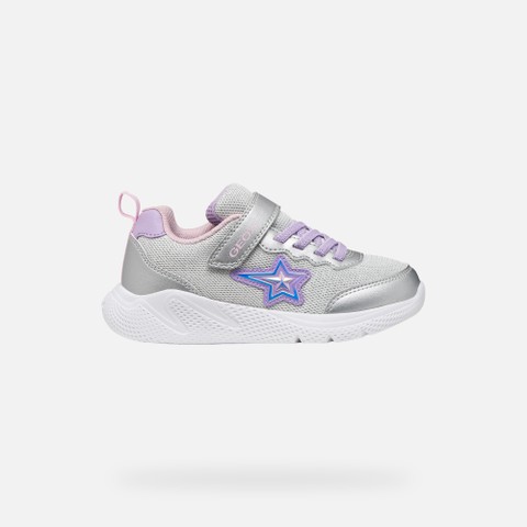 Canvas sneakers SPRINTYE GIRL Silver/Lilac - image number 1 | GEOX