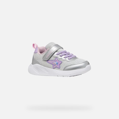 Canvas sneakers SPRINTYE GIRL Silver/Lilac - image number 2 | GEOX