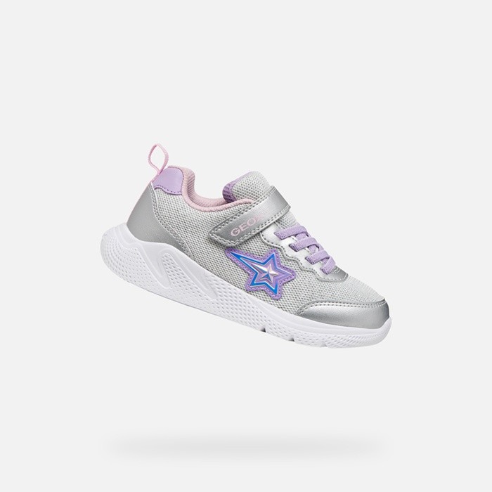 Canvas sneakers SPRINTYE GIRL Silver/Lilac | GEOX
