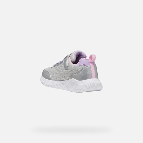 Canvas sneakers SPRINTYE GIRL Silver/Lilac - image number 3 | GEOX