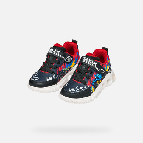 Shoes with lights WROOM BOY Black/Red - image number 8 | GEOX