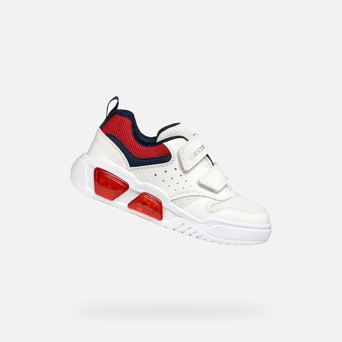 Shoes with lights ILLUMINUS JUNIOR White/Red | GEOX