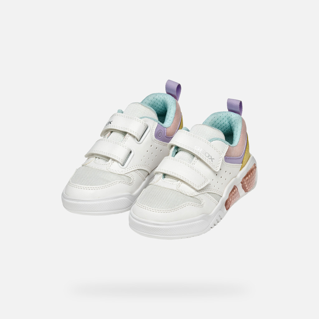 Shoes with lights ILLUMINUS JUNIOR White/Multicolor - image number 8 | GEOX