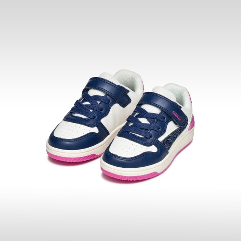 Low top sneakers WASHIBA GIRL White/Dark royal - image number 1 | GEOX