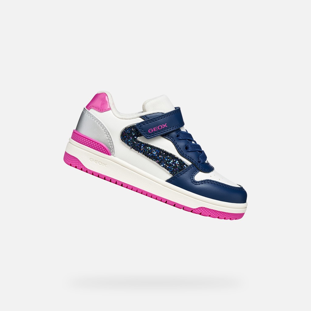 Low top sneakers WASHIBA GIRL White/Dark royal - image number 0 | GEOX