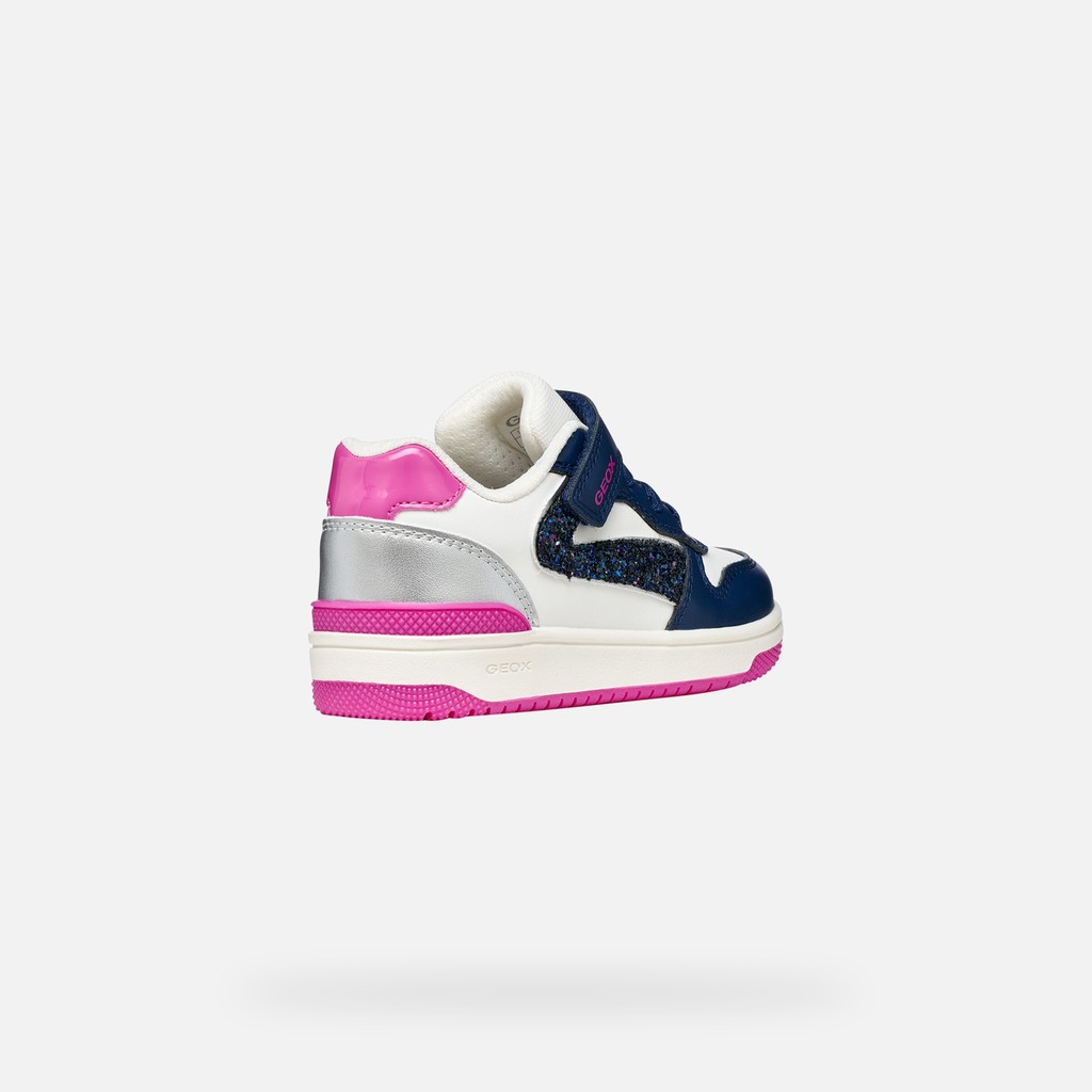 Low top sneakers WASHIBA GIRL White/Dark royal - image number 4 | GEOX