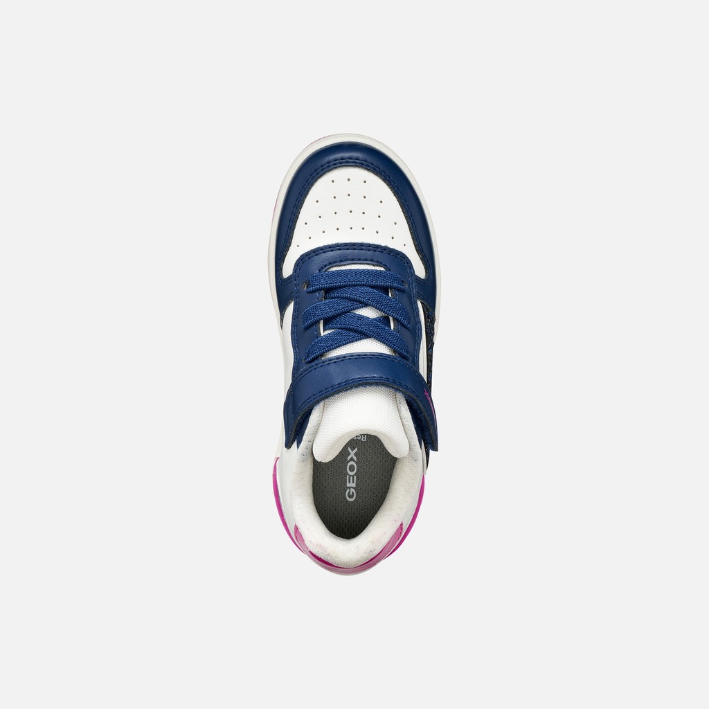 Low top sneakers WASHIBA GIRL White/Dark royal - image number 5 | GEOX