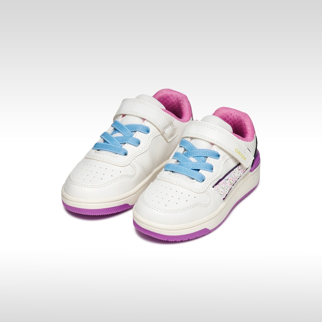Low top sneakers WASHIBA GIRL Bianco/Dark purple - image number 1 | GEOX