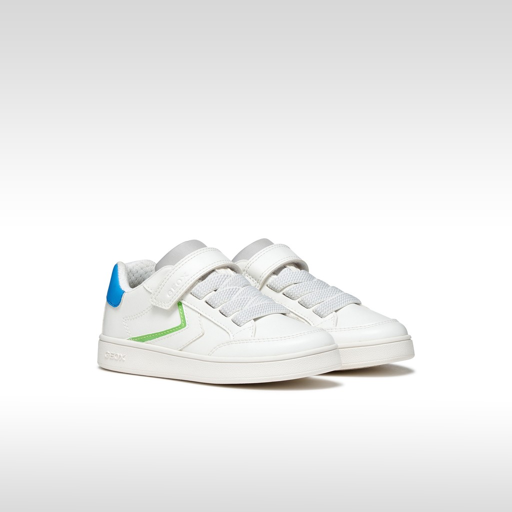 Low top sneakers ECLYPER JUNIOR White/Lt green - image number 1 | GEOX