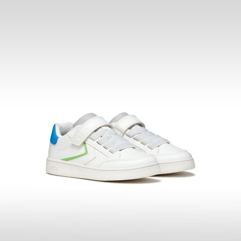 Low top sneakers ECLYPER JUNIOR White/Lt green - image number 1 | GEOX