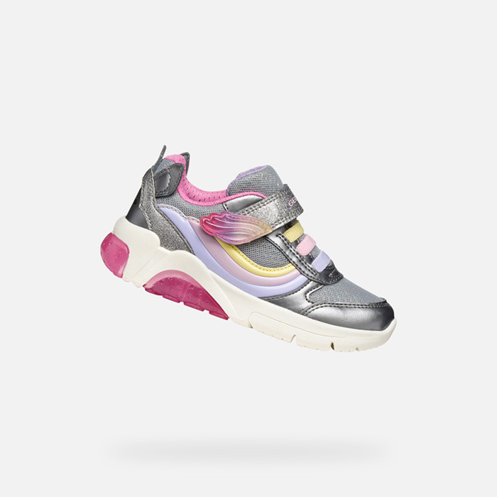 Shoes with lights FADINLIGHT GIRL Silver/Multicolor | GEOX