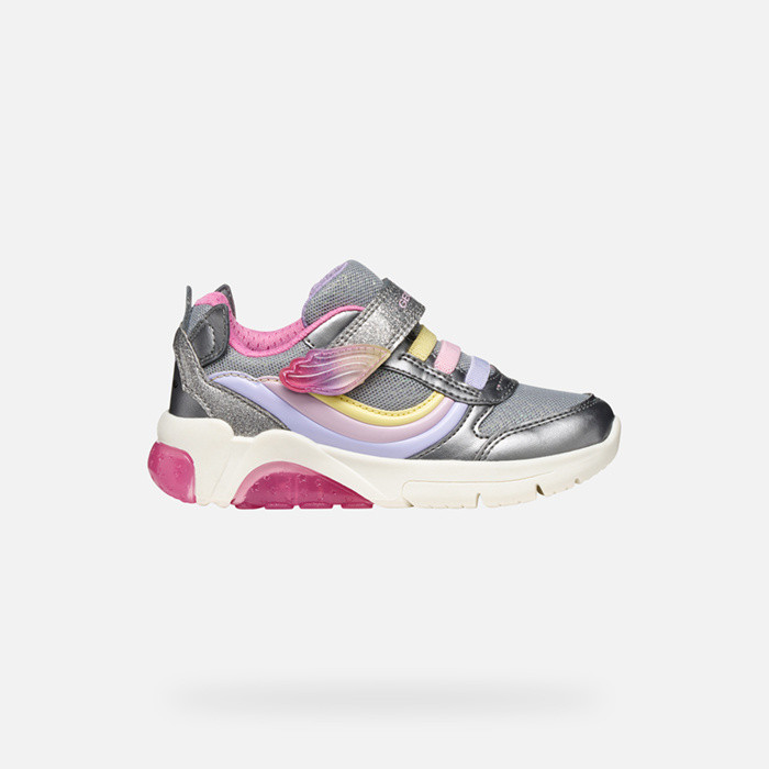 Shoes with lights FADINLIGHT GIRL Silver/Multicolor | GEOX
