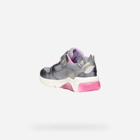 Shoes with lights FADINLIGHT GIRL Silver/Multicolor - image number 3 | GEOX