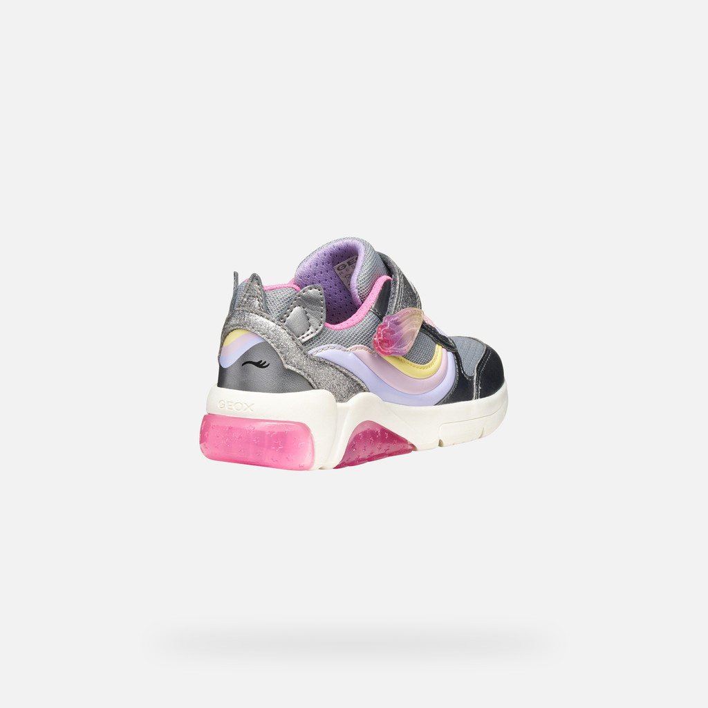 Shoes with lights FADINLIGHT GIRL Silver/Multicolor - image number 4 | GEOX