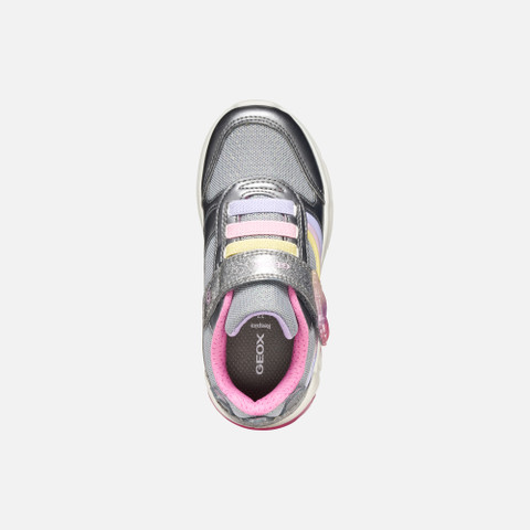 Shoes with lights FADINLIGHT GIRL Silver/Multicolor - image number 5 | GEOX