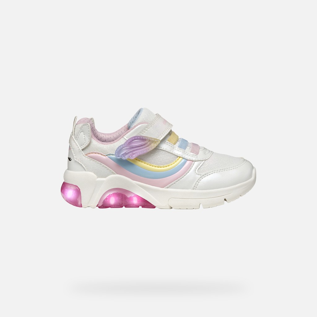 Shoes with lights FADINLIGHT GIRL White/Multicolor - image number 2 | GEOX