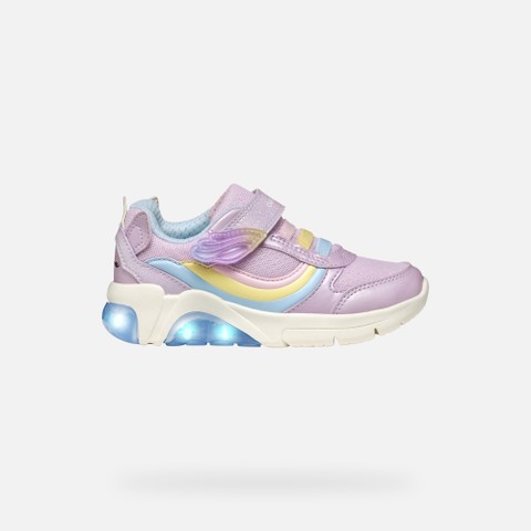 Shoes with lights FADINLIGHT GIRL Lilac/Multicolor - image number 1 | GEOX