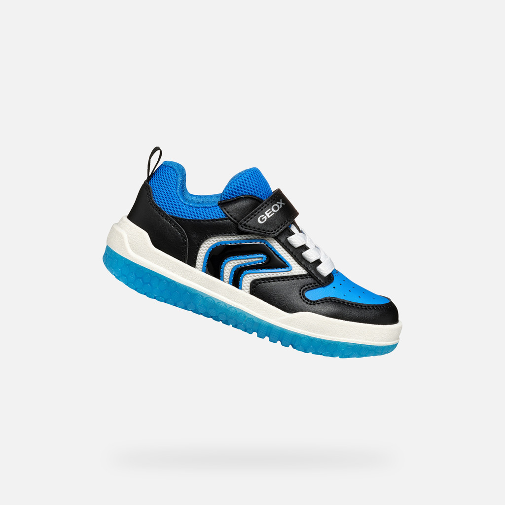 Shoes with lights BUZZERLIGHT BOY Black/Light Blue | GEOX