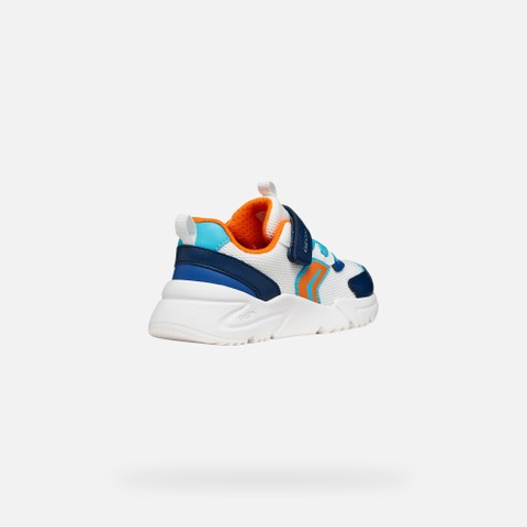 Niedrige Sneakers LOFTUS JUNGE Weiß/Azurblau - image number 4 | GEOX